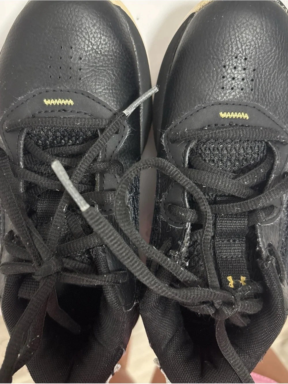 Under Armour Black and Gold Kids' Low-Top Sneakers